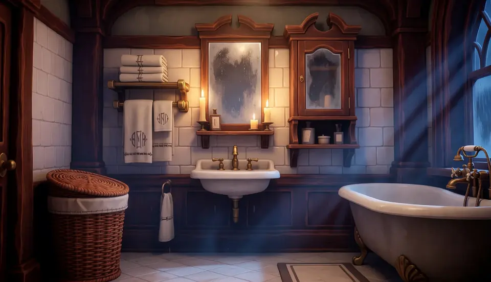Badezimmer in der Villa Rabenhof